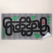 レーストラックキッズプレイマットカートラック名レース ビーチタオル (正面)