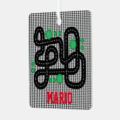 レーストラックキッズ名PHOTOカートラックおもしろい メタルオーナメント (正面左)