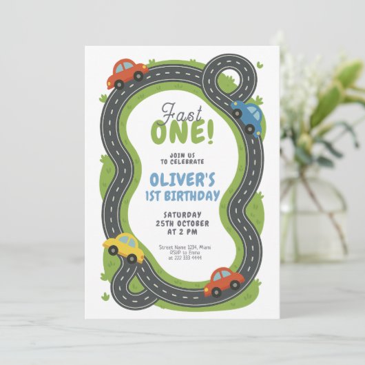 レーストラックファースト誕生日 招待状 (スタンド正面)