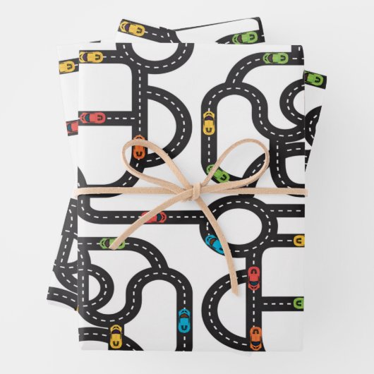 レーストラックボーイズ誕生日ホワイト ラッピングペーパーシート (インサイチュ)