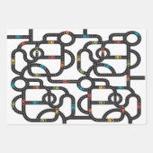 レーストラックボーイズ誕生日ホワイト ラッピングペーパーシート (正面)