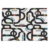 レーストラックボーイズ誕生日ホワイト ラージペーパーバッグ (正面)