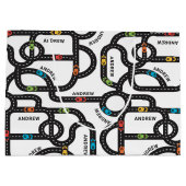 レーストラックボーイズ誕生日ホワイト ラージペーパーバッグ (裏面)