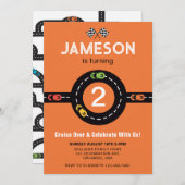 レーストラックボーイズ2ndバースデーオレンジ招待状 招待状 (正面/裏面)