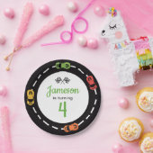 レーストラックボーイズ4thバースデーホワイト紙プレート ペーパープレート (パーティー)