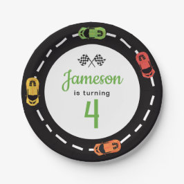 レーストラックボーイズ4thバースデーホワイト紙プレート ペーパープレート