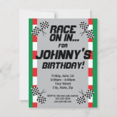 レーストラック誕生日招待状、タイヤトラックレース 招待状 (正面)