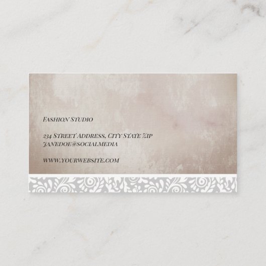 レーストリム水彩テクスチャデザイナ 名刺 (裏面)