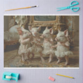 レースドレスで子豚を歌うデコパージュ 薄葉紙 (クラフト)