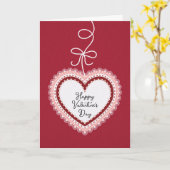 レースハートのバレンタインデーカード カード (黄色い花)