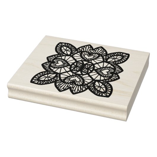 レースハートイラストレーションパターンスタンプ ラバースタンプ (スタンプ)