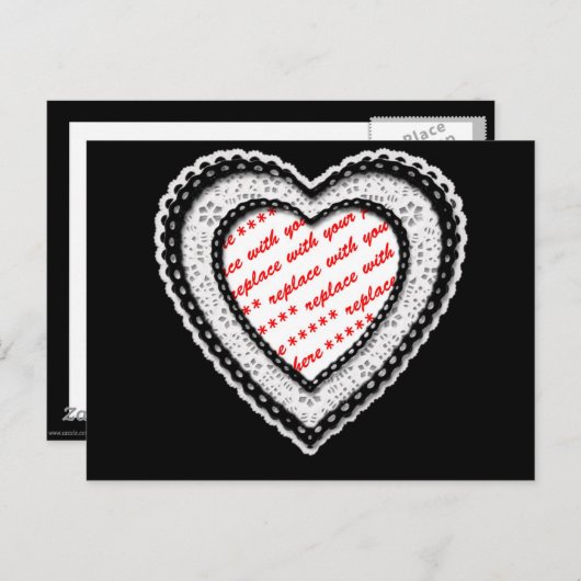 レースハート型フォトフレーム ポストカード (正面/裏面)