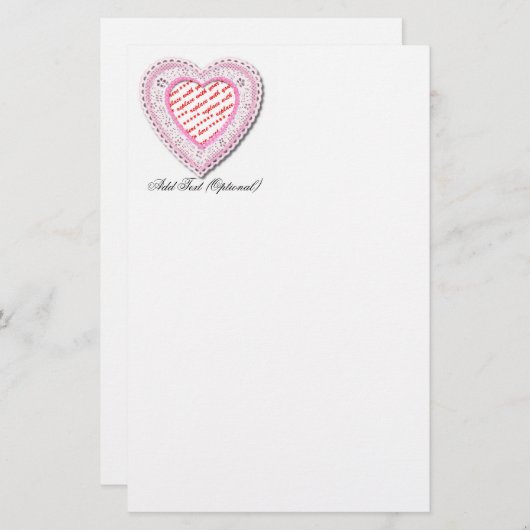 レースハート型フォトフレーム 便箋 (正面/裏面)