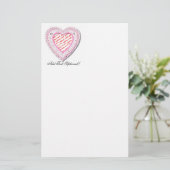 レースハート型フォトフレーム 便箋 (スタンド正面)