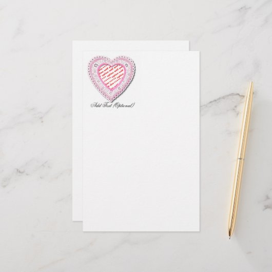 レースハート型フォトフレーム 便箋 (正面/裏面インサイチュ)