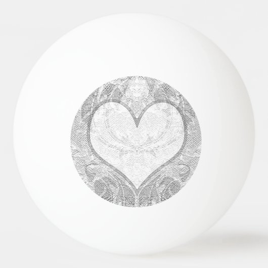 レースハート追加文字 卓球ボール (正面)