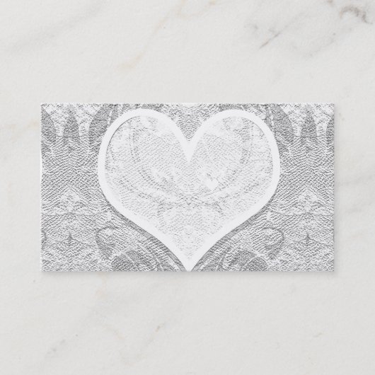 レースハート追加文字 名刺 (正面)
