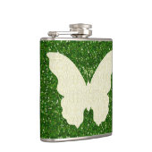 レースバタフライオングリーングリッターフラスコ フラスク (右)