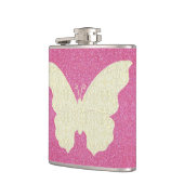 レースバタフライオンピンクグリッターフラスコ フラスク (左)