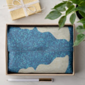 レースバタフライオンブルーグリッターティッシュペーパー 薄葉紙 (ギフト)