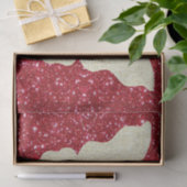 レースバタフライオンレッドグリッターティッシュペーパー 薄葉紙 (ギフト)