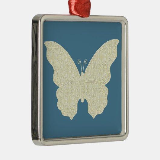 レースバタフライスクエアオーナメント メタルオーナメント (右)