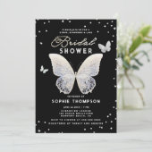 レースバタフライラインストーンズエレガントブライダルシャワー 招待状 (スタンド正面)