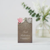 レースバーラップと金ゴールド紙吹雪素朴国 名刺 (スタンド正面)