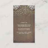 レースバーラップと金ゴールド紙吹雪素朴国 名刺 (裏面)