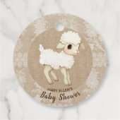 レースバーラップリトルラムベビーシャワーメッセージカード フェイバータグ (裏面)