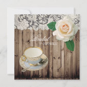 レースバーンウッドブライダルシャワーティーパーティの招待状 招待状 (正面)