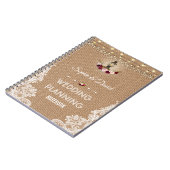 レースバ素朴ーラップのストリングライトウェディングプランナー ノートブック (左側)