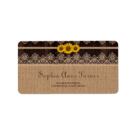 レースバ素朴ーラップウッド結婚ズ ラベル