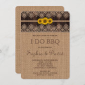 レースバ素朴ーラップウッドI DO BBQ招待状 招待状 (正面/裏面)