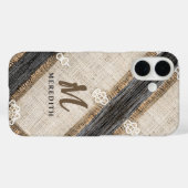 レースバ素朴ーラップバーンウッドエレガンスモノグラム Case-Mate iPhoneケース (裏面 (横))