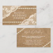 レースバ素朴ーラップパールス手作り結婚式の引き出物 名刺 (正面/裏面)