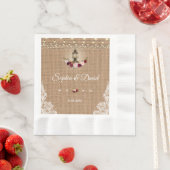 レースバ素朴ーラップランタンストリングライト結婚ズ 縁ありランチョンナプキン (インサイチュ)