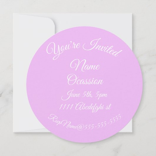 レースパターンのグラデーションのピンクの金ゴールド紫 招待状 (裏面)