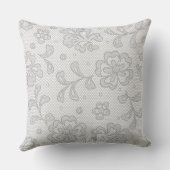 レースパターン、花のヴィンテージ1 クッション (裏面)