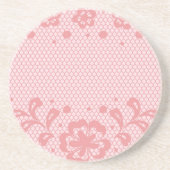 レースパターン、花のヴィンテージ3 コースター (正面)