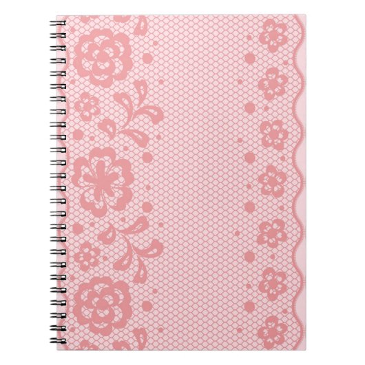 レースパターン、花のヴィンテージ3 ノートブック (正面)