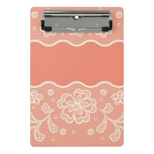 レースパターン、花のヴィンテージ4 ミニクリップボード (正面)