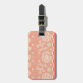 レースパターン、花のヴィンテージ4 ラゲッジタグ (正面縦)