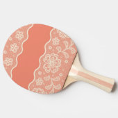 レースパターン、花のヴィンテージ4 卓球ラケット (横)