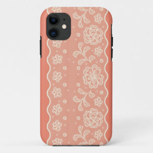 レースパターン、花のヴィンテージ4 iPhone 11 ケース
