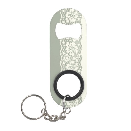 レースパターン、花のヴィンテージ5 キーホルダー栓抜き (正面)