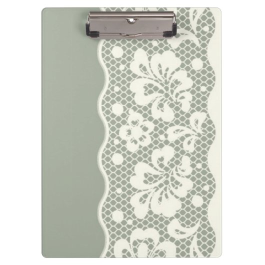 レースパターン、花のヴィンテージ5 クリップボード (正面)