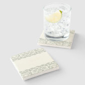 レースパターン、花のヴィンテージ5 ストーンコースター (横)