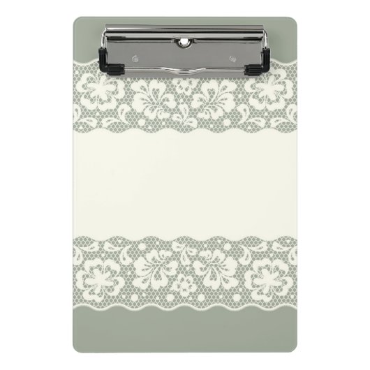 レースパターン、花のヴィンテージ5 ミニクリップボード (正面)