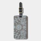 レースパターン、花のヴィンテージ6 ラゲッジタグ (正面縦)